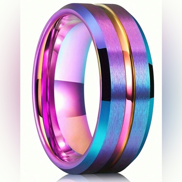 Jolie Other - 8mm Classical Stainless Steel Rings For Men Fashion Matte Finish High Polished